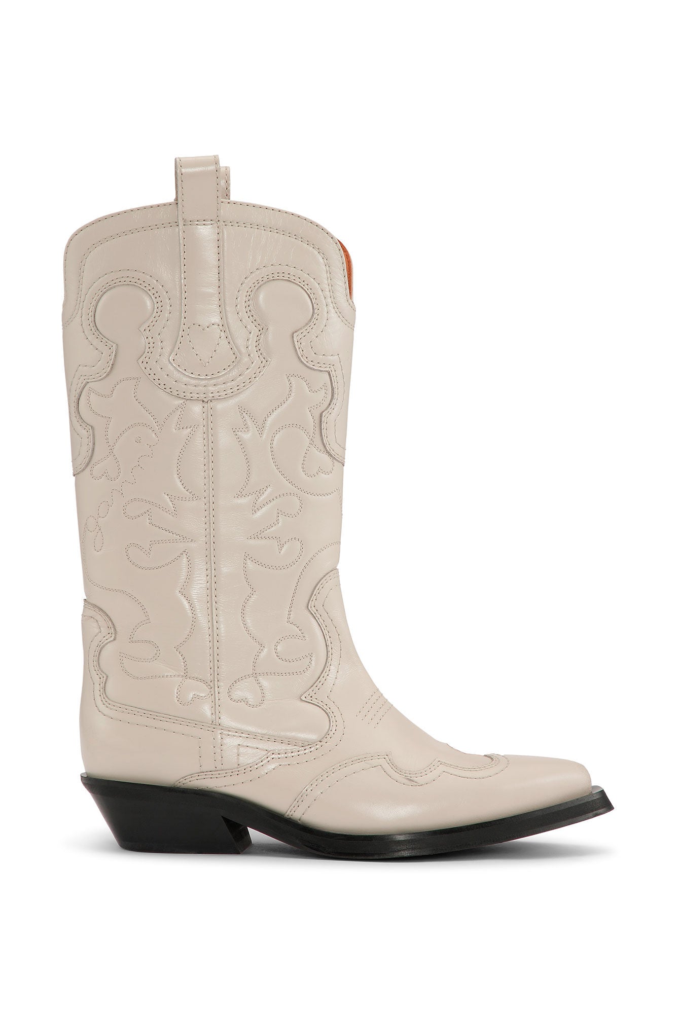 Mid Shaft Embroidered Wester Boot